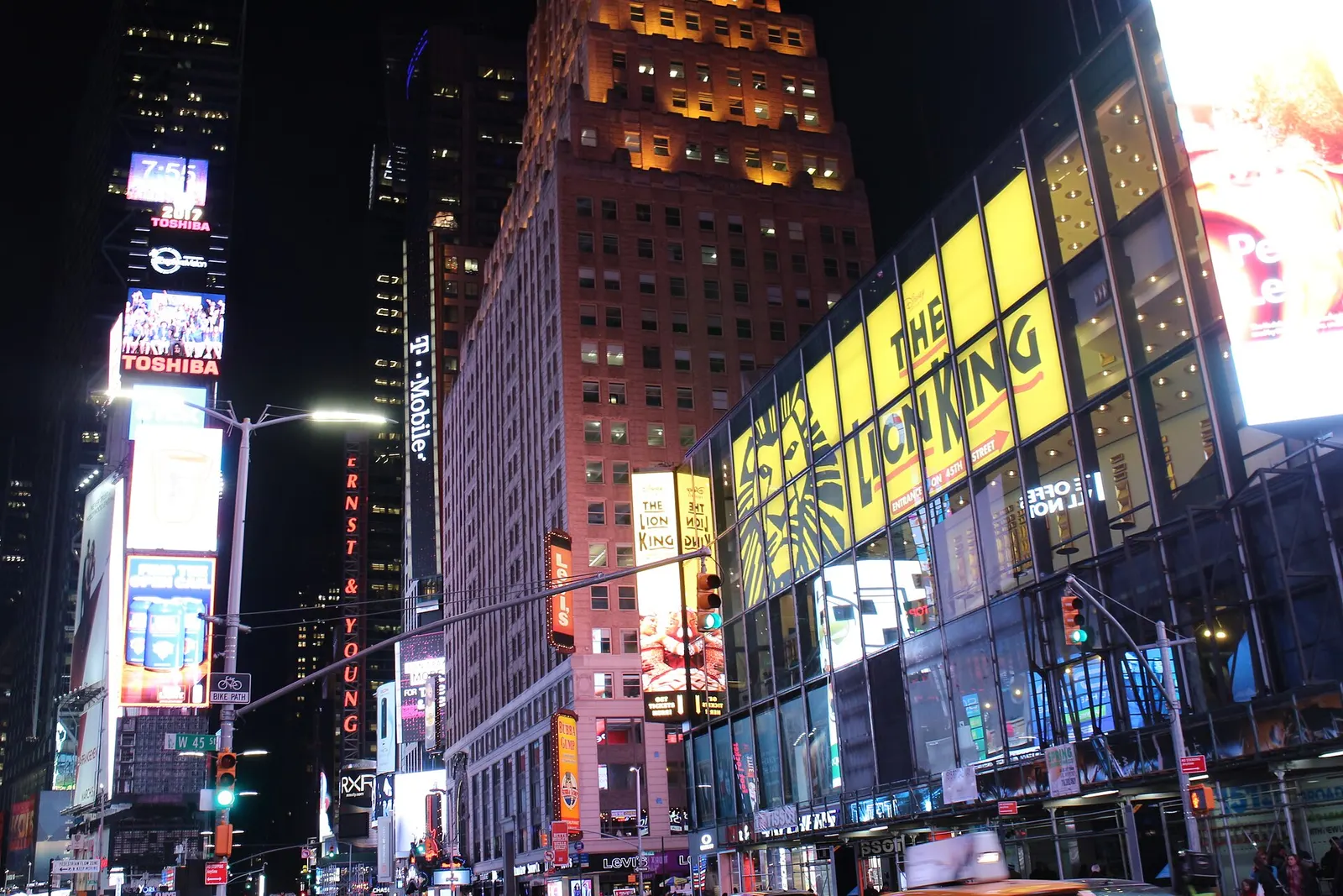Times Square lit up at night